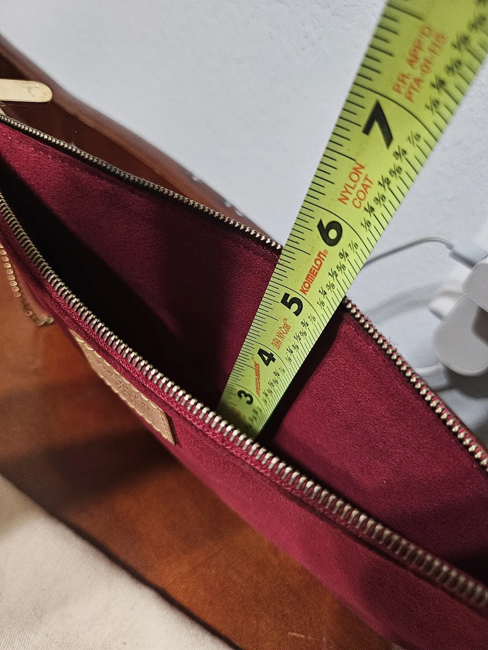 Louis Vuitton Burgundy Suede Zip Wallet Clutch